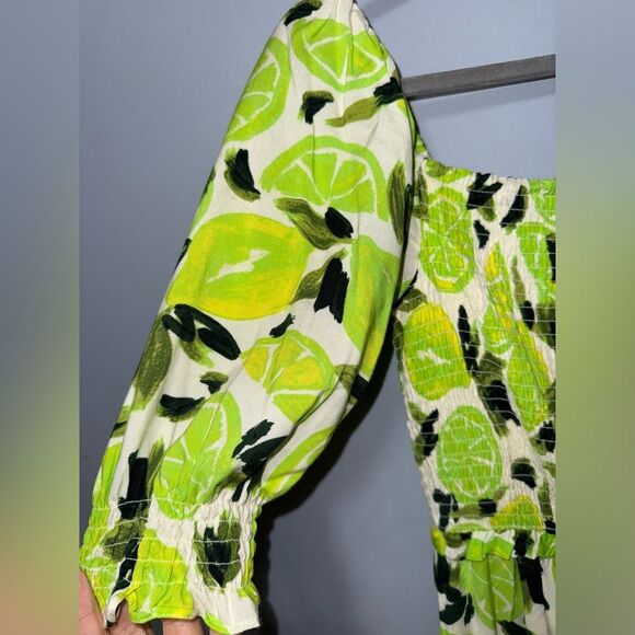 Steve Madden Sunny Lime Print Challis Midi Dress Women’s Size Medium NWOT - Picture 3 of 8